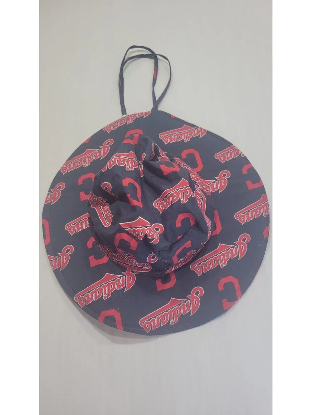 Cleveland Guardians Navy Blue Bucket Hat with Adjustable Chin Strap and All-Over